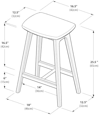 Plank+Beam Beryl Bar Stool, Upholstered, Set of 2, Pecan/Toffee