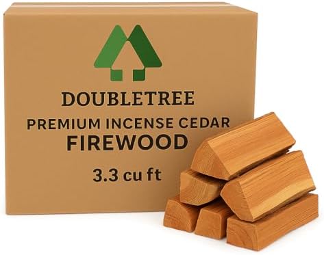 Double Tree Kiln Dried Cedar Firewood, 16 in Logs + Starter, 3.3 Cu Ft