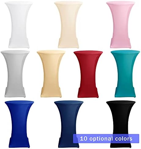 Spandex Black Cocktail Table Covers for 30-32 Inch High Top Pub 4 Pack
