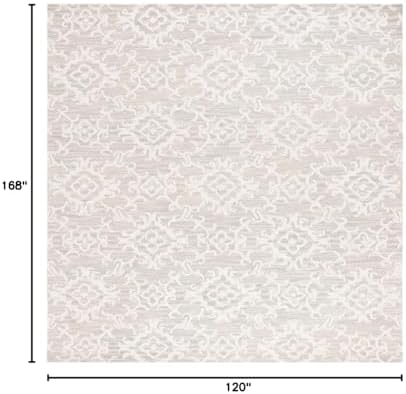 SAFAVIEH Blossom Collection Area Rug - 10' x 14', Grey & Ivory, Contemporary Design, Ideal for High Traffic Areas in Living Room, Bedroom & Dining Room (BLM104A-10)