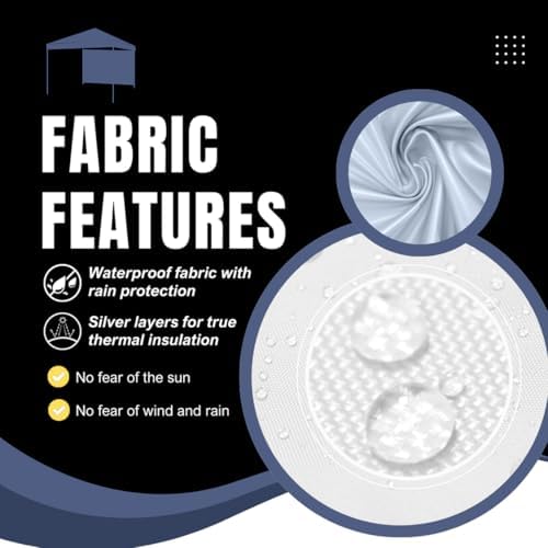 10x10 Pop Up Canopy Tent Sidewalls - Straight Leg Compatible, 300D Waterproof Polyester with 99% UV Protection, 3 Piece Navy Wall Set