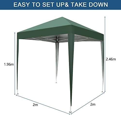 6.5x6.5ft Outdoor Pop Up Canopy Tents,Portable Instant Folding Gazebo,Green