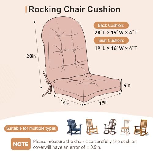 One-Piece High Back Tufted Rocking Chair Cushion