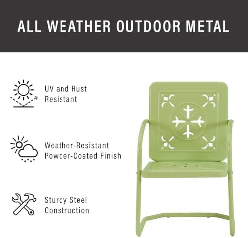 Crosley Furniture Azalea 3-Piece Retro Metal Outdoor Patio Chair Set