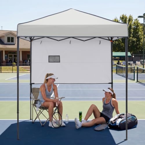 EAGLE PEAK 6x4 Instant Pop Up Canopy Tent with 1 Half Wall, Gray