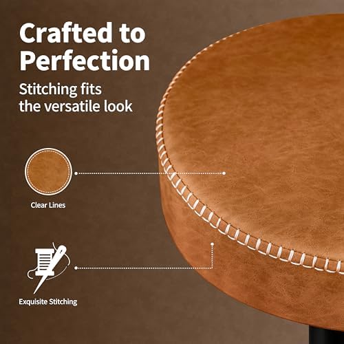 STOOLINK Tall Bar Stools Set of 2, Microfiber Leather Bar Height Stools