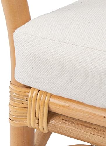 Safavieh Home Collection Dustin Rattan Cushion Accent Chair, Natural/White