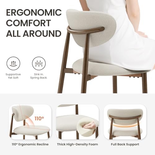 MALOL Bar Stools Set of 3, Counter Height bar stools, Kitchen Bar Stools with Backs, Modern Upholstered, Modern Bar Stools with Metal Legs for Kitchen Island, Counter, Beige