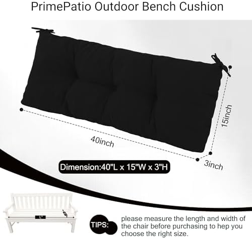 Outdoor Bench Cushion Waterproof, Tufted Bench Seat Cushion