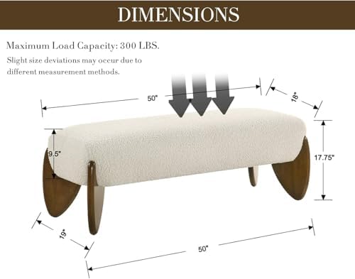 CIMOTA Modern Entryway Bench, Boucle Bedroom End of Bed Bench, Beige