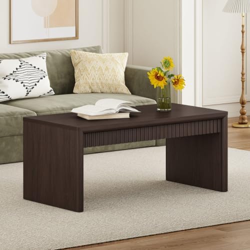 BON AUGURE Coffee Tables for Living Room, Mid-Century Modern, 43" Walnut