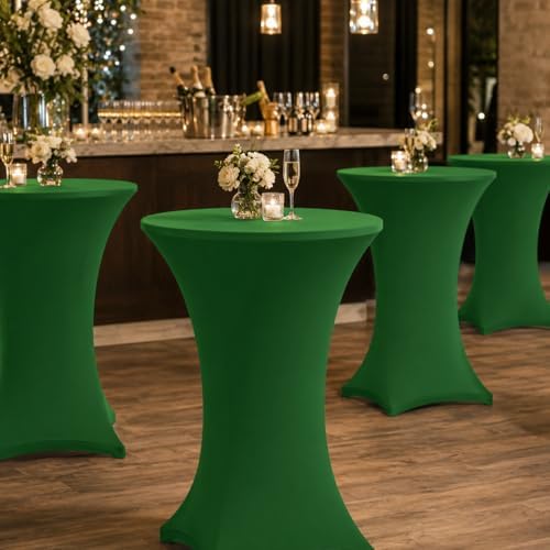 Cocktail Table Covers - 6 Pack 32x43 Inch Table Cloth - Green