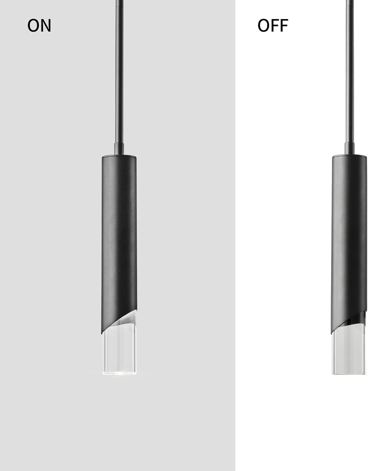 Modern Pendent Lights in Kitchen, Black Mini Pendant Light Bedroom Bedside Table Small Chandelier, Metal Rod Ceiling Pendant Lighting for Kitchen Island Bedroom Restaurant bar (1-Pack)