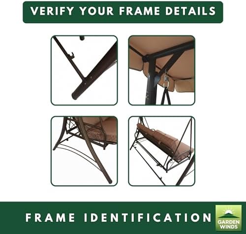 Garden Winds Durable 350 Replacement Canopy Top Compatible with Callimont Park Swing Models RUS4239, RUS4239-WM - Beige