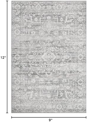 Soalmost 9x12 Area Rugs for Living Room, Washable Neutral Soft Rug Grey