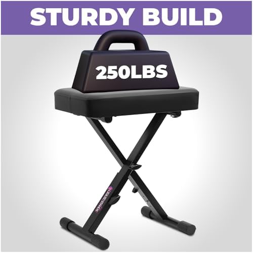 Liquid Stands Foldable Adjustable Piano Bench X-Style for Musicians
