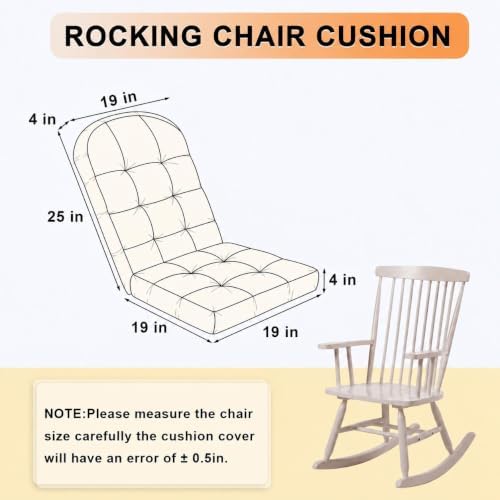 rocking chair cushion, high back, 44 x 19, front angle view