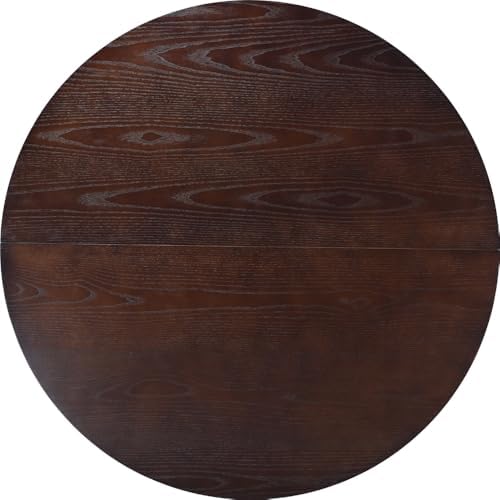 Soohow 47.2" Solid Wood Round Dining Table for 4-6 People with Intersecting Pedestal Base, Circle Kitchen Tables for Dining Room, Kitchen, Walnut