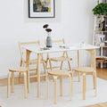 COSTWAY Stackable Bentwood Stools Set of 4, 18in Backless Round Chairs