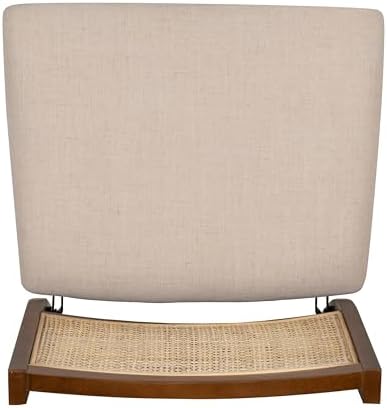 Powell Kasi Brown and Natural Rattan Cane Fully Assembled Foldable Wooden Dining Side Chair