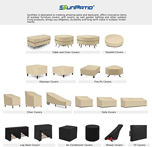 SunPatio Outdoor Daybed Cover Waterproof, 85"L × 88"W × 35"/16"H, Beige