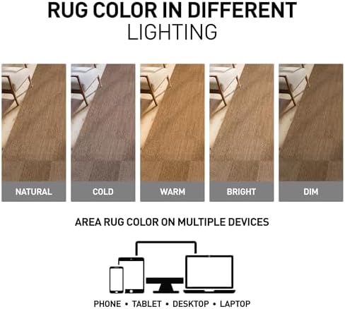 Rugshop Modern Checkered Boxes Indoor Outdoor Rug Natural/Jute 5' x 7'