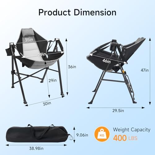 Hammock Camping Chair Set of 2 with Adjustable Backrest