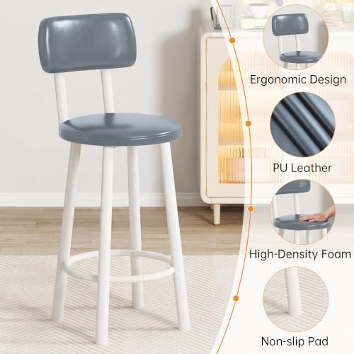DKLGG 3-Piece Bar Table and Chairs Set, Counter Height Dining Table Set with Storage & 2 Upholstered Stools, Hightop Kitchen Bar Table for Small Space, Pub & Bistro