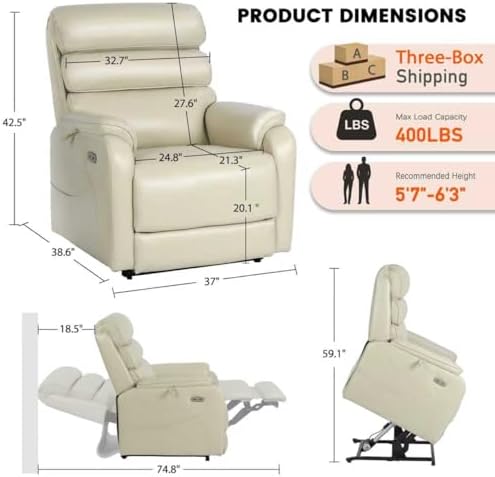 EONIX Power Lift Recliner Chair for Elderly, Massage & Heat, Large