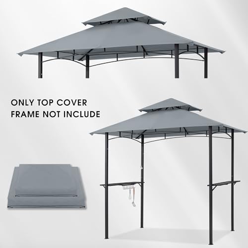MASTERCANOPY Replacement Canopy top for Grill Gazebo L-GG001PST-F, Gray