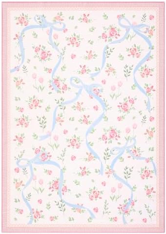 GarveeHome Pink and Blue Rugs for Bedroom Girls, 4x6 Rug for Living Room