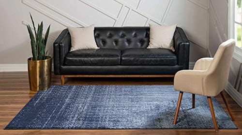 Unique Loom Del Mar Collection Area Rug - Jennifer (10' 6" x 16' 5" Rectangle, Blue/ Navy Blue)