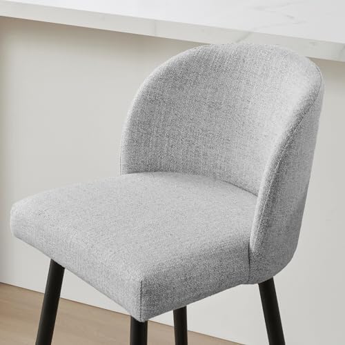 Watson & Whitely Swivel Bar Stools Set of 2, Fabric in White
