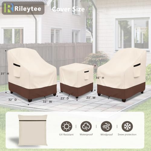 Patio Furniture Covers 3 Piece for 2 Chairs and Side Table