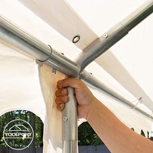 TOOLPORT 16x26 ft PVC 700 Party Tent, Outdoor Canopy, White