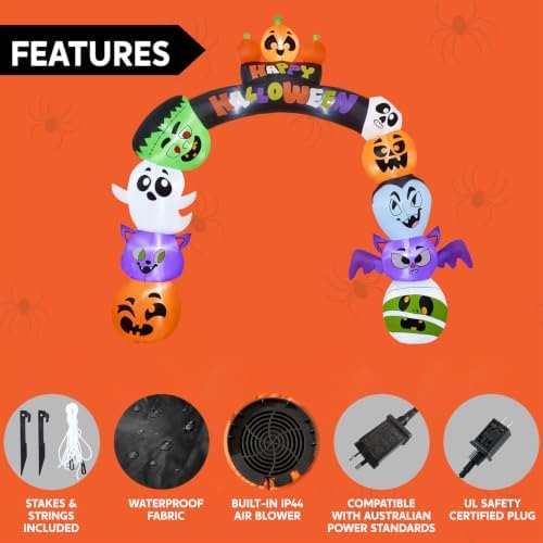 Joiedomi 8 FT Cute Halloween Inflatables Pumpkin Archway Outdoor Decoration, Archway Halloween Blow Up for Yard with Build-in LED Lights, Inflatable Arch Yard Outside Pumpkin Decor for Party, Garden