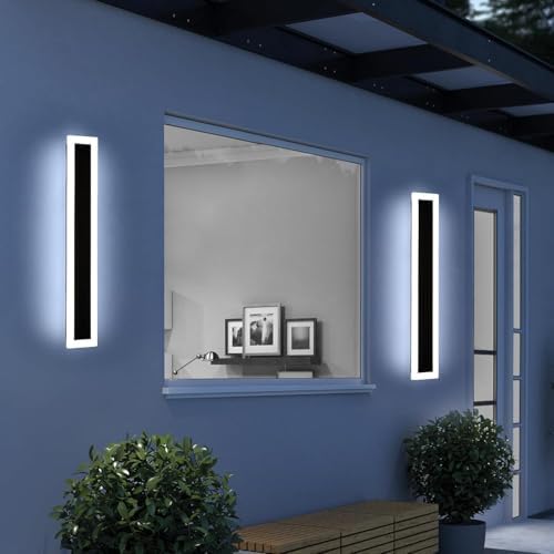 2 Pack 31.4inch Outdoor Wall Sconce, 3 Color, IP65 Waterproof, 31W
