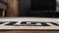 Unique Loom Athens Collection Classic Geometric Modern Border Design Area Rug, 2 ft x 6 ft, Beige/Black