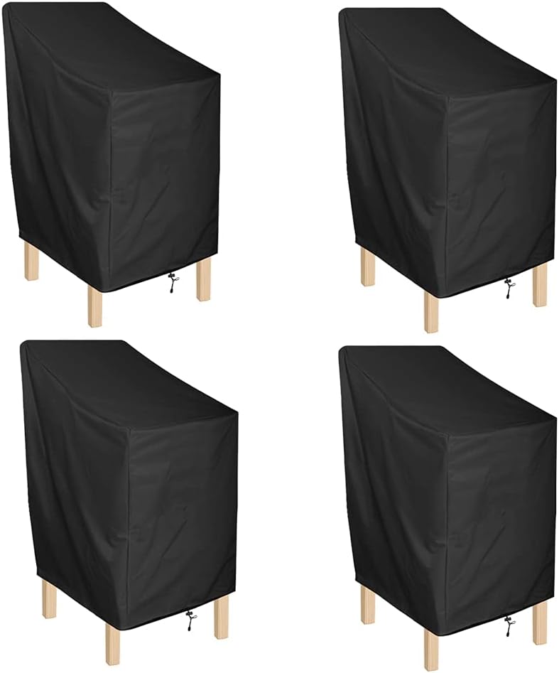ANMINY Stackable Outdoor Patio Chair Covers, 27"L x 27"W x 49"H, 4 Pack