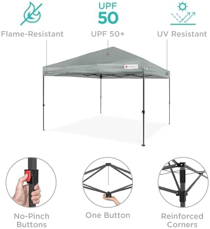 Best Choice Products 8x8 Pop Up Canopy Tent, EZ Setup, Silver