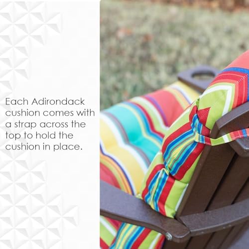 RSH DECOR: Tufted Adirondack Chair Cushion | 42.5” x 21” | All-Weather Spun Fabric | Water and Fade-Resistant | Outdoor Cushion for Patio Furniture | Gregoire Fresco