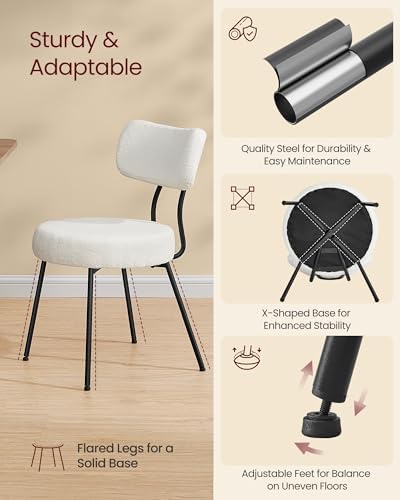 VASAGLE Dining Table Set, Round Dining Table with 2 Upholstered Chairs