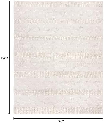 SAFAVIEH Area Rug 8x10 - Natura Collection - Large - Ivory, Handmade Wool & Cotton, Moroccan Boho Tribal Design, Ideal for Living Room, Bedroom, Dining Space (NAT102C)