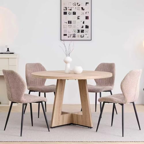Round Dining Table Set for 4, Kitchen Table and Chairs