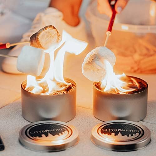 City Bonfires Portable Fire Pit - Mini Fire Pit, Table Top Firepit, No Wood, No Embers, 3-5 Hours of Burn Time - Food Safe for Smores - Lightweight, Emergency Heat, Camping Stove (5-Pack)