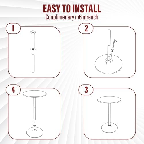 Round Bar Table 40" Height Modern Pub Table with Solid Top and Sturdy Metal Base, High Top Table for Kitchen, Dining Room, Bistro, Cocktail, White