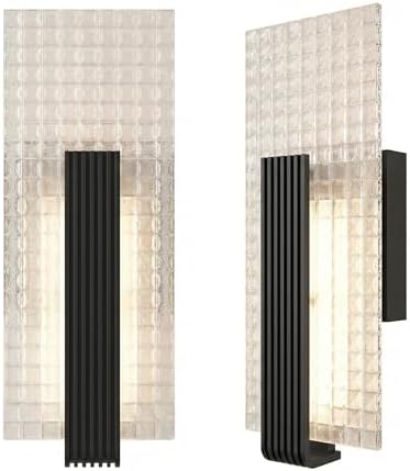 Black Wall Sconce Indoor, Modern LED Wall Light Fixtures Set of 2