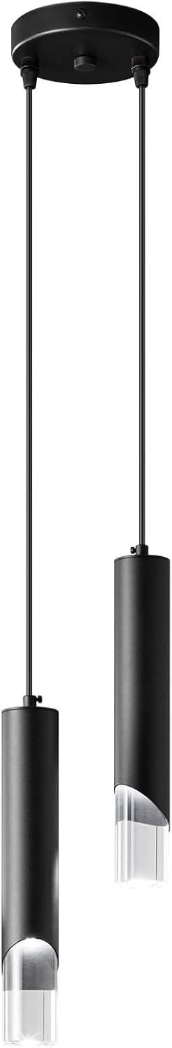 Modern Pendant Light Kitchen Light Fixture Dimmable LED Black Mini Pendant Lights Dinning Room Black Pendant Lighting for Kitchen Island Bedroom (2-Light)…