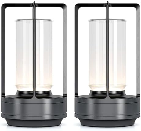 rechargeable cordless small metal table lamp, stepless dimming, package contents