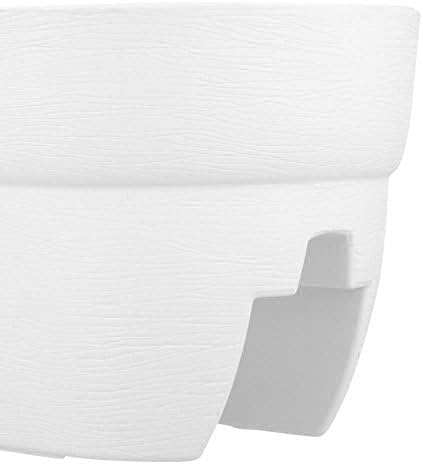 Bloomers Rail Picker Self-Watering Railing Planter Grow Box – 24" Weatherproof Resin Planter – Fits 1.25"–3.875" Wood & Metal Railings – White